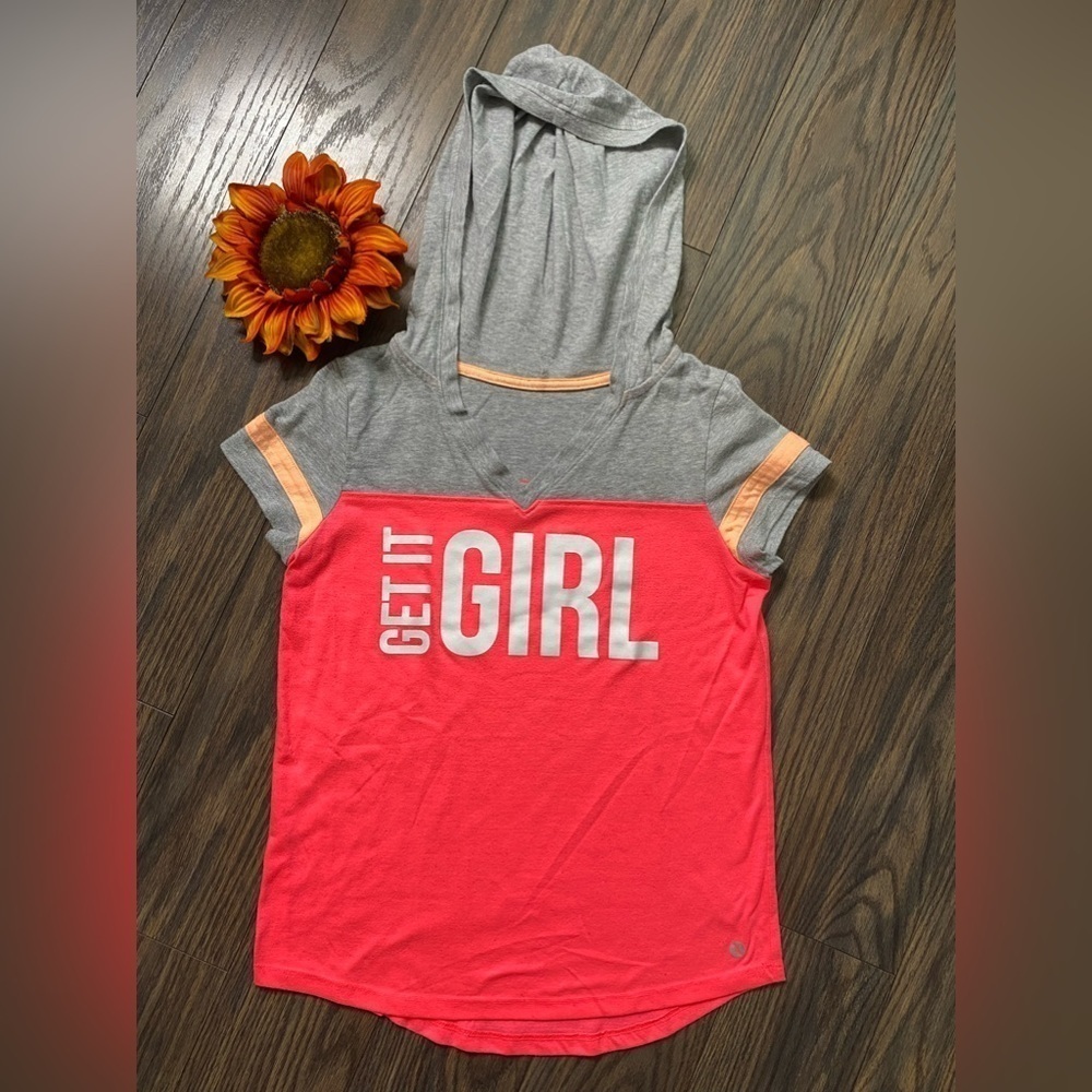 🌻5/$25🌻XERSION Get It Girl Short Sleeve Hooded Shirt | X-LARGE |